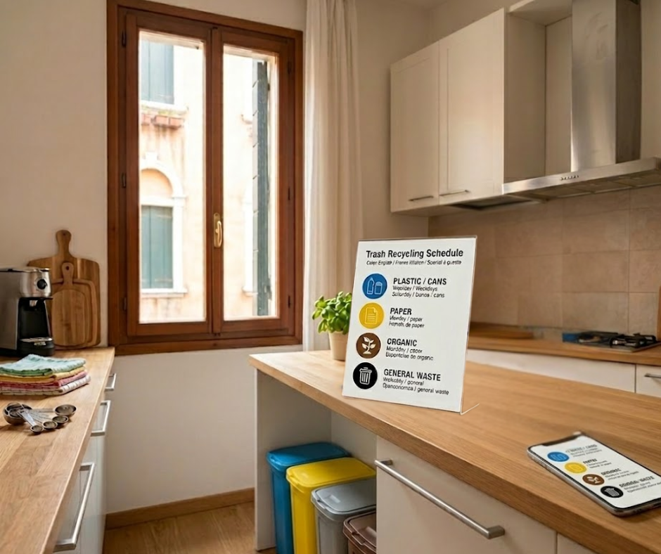 Airbnb trash rules and recycling schedule guide for short-term rental hosts - AQ Digital