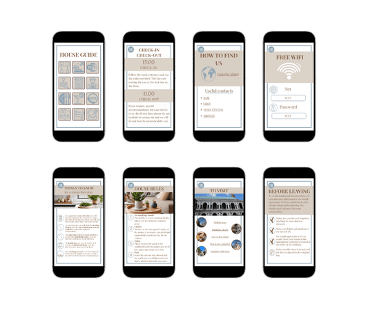 Airbnb welcome book template - editable Canva design for vacation rental hosts - AQ Digital