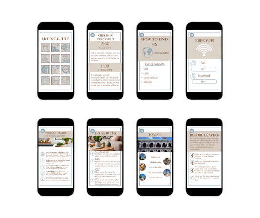 Airbnb welcome book template - editable Canva design for vacation rental hosts - AQ Digital