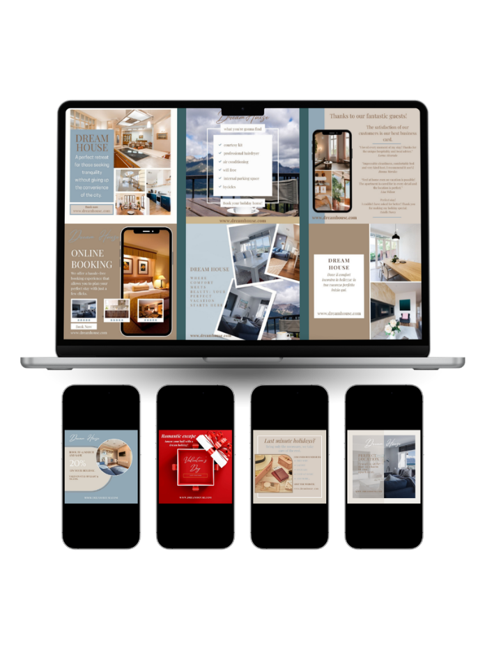 100 social media templates for Airbnb and vacation rental hosts - Canva - AQ Digital